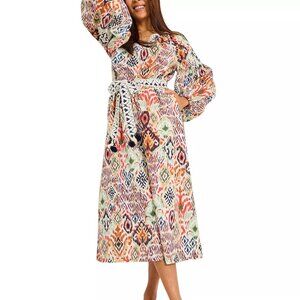 229$ Tommy Bahama Vista Cove Belted Fit and Flare Midi Dress Womens Size M White